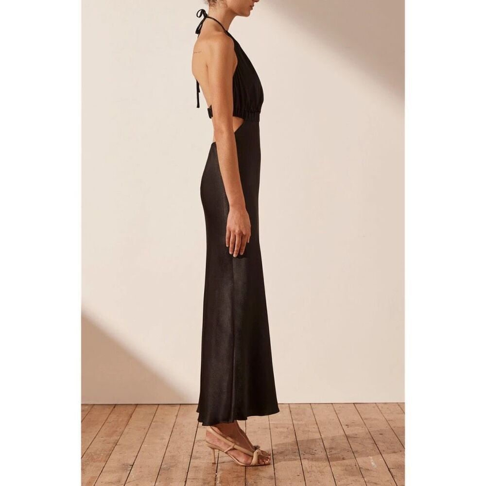 Shona Joy Ruched Open Back Halter Midi Dress - Picture 2 of 9
